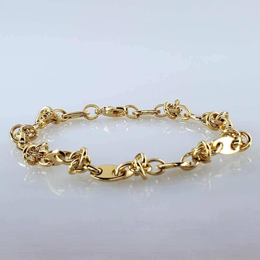 8.5" Womens 14K Gold Chain Link Style Bracelet Ladies 14 Karat Silver Jewelry